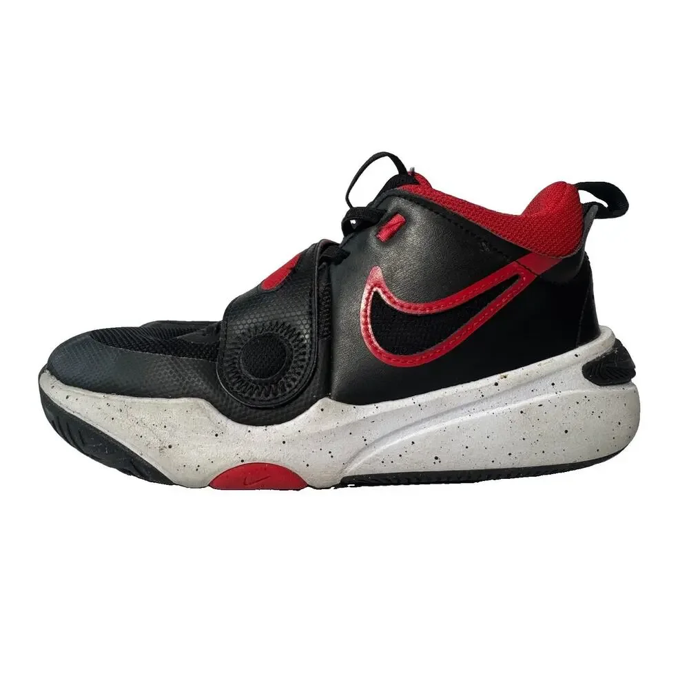 Nike Team Hustle D 11 Youth 5.5Y Black White Red Basketball Shoes DV8996-003